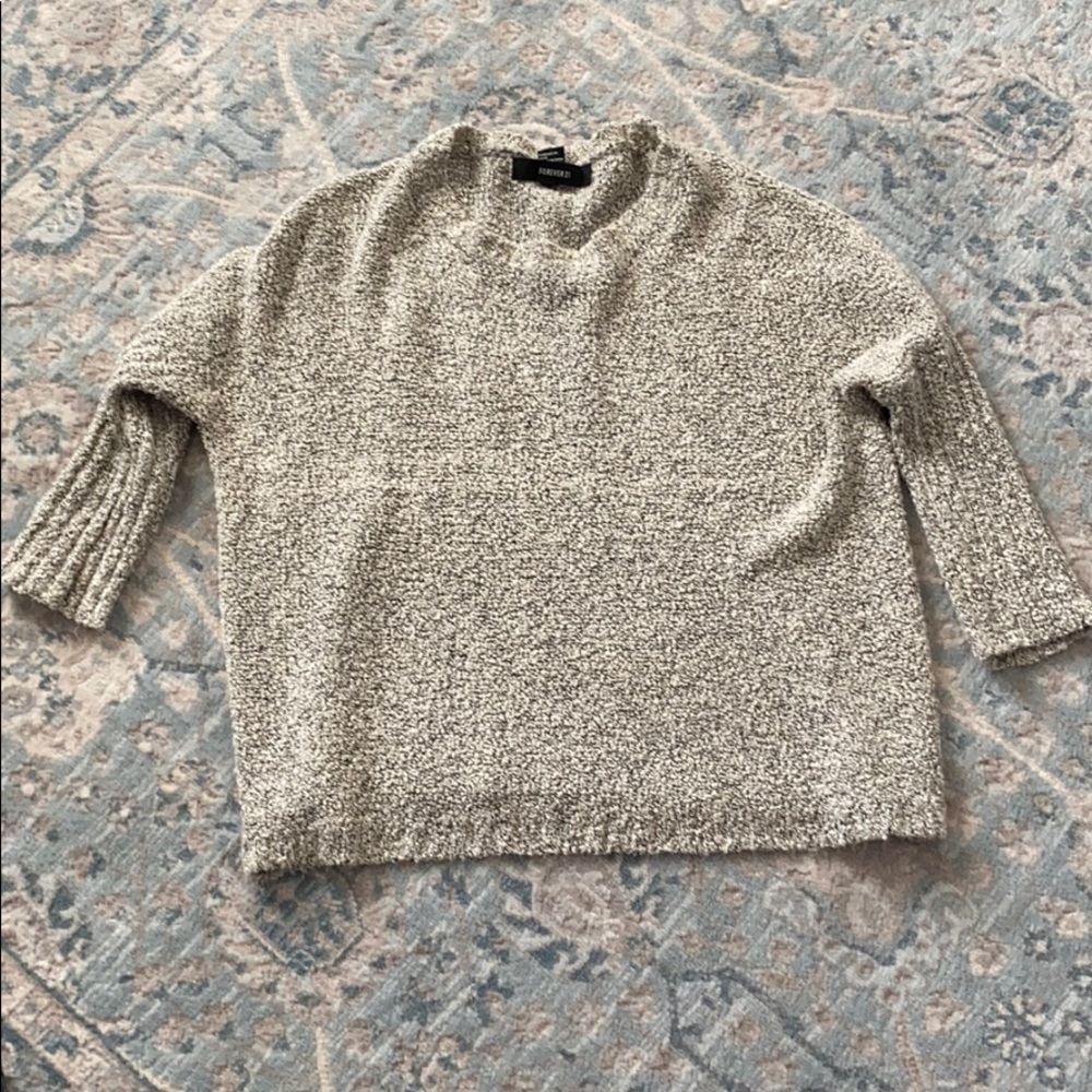 Light gray fuzzy sweater from Forever 21.